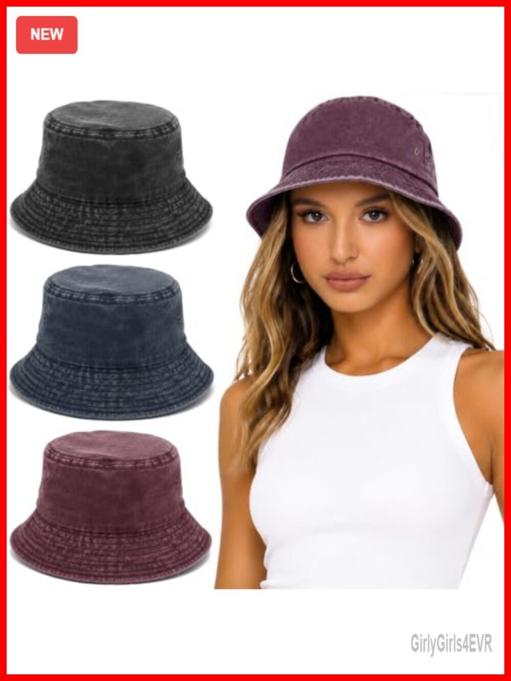 3 Pack Unisex Soft Cotton Garment-Washed Bucket Hats with UPF 50+